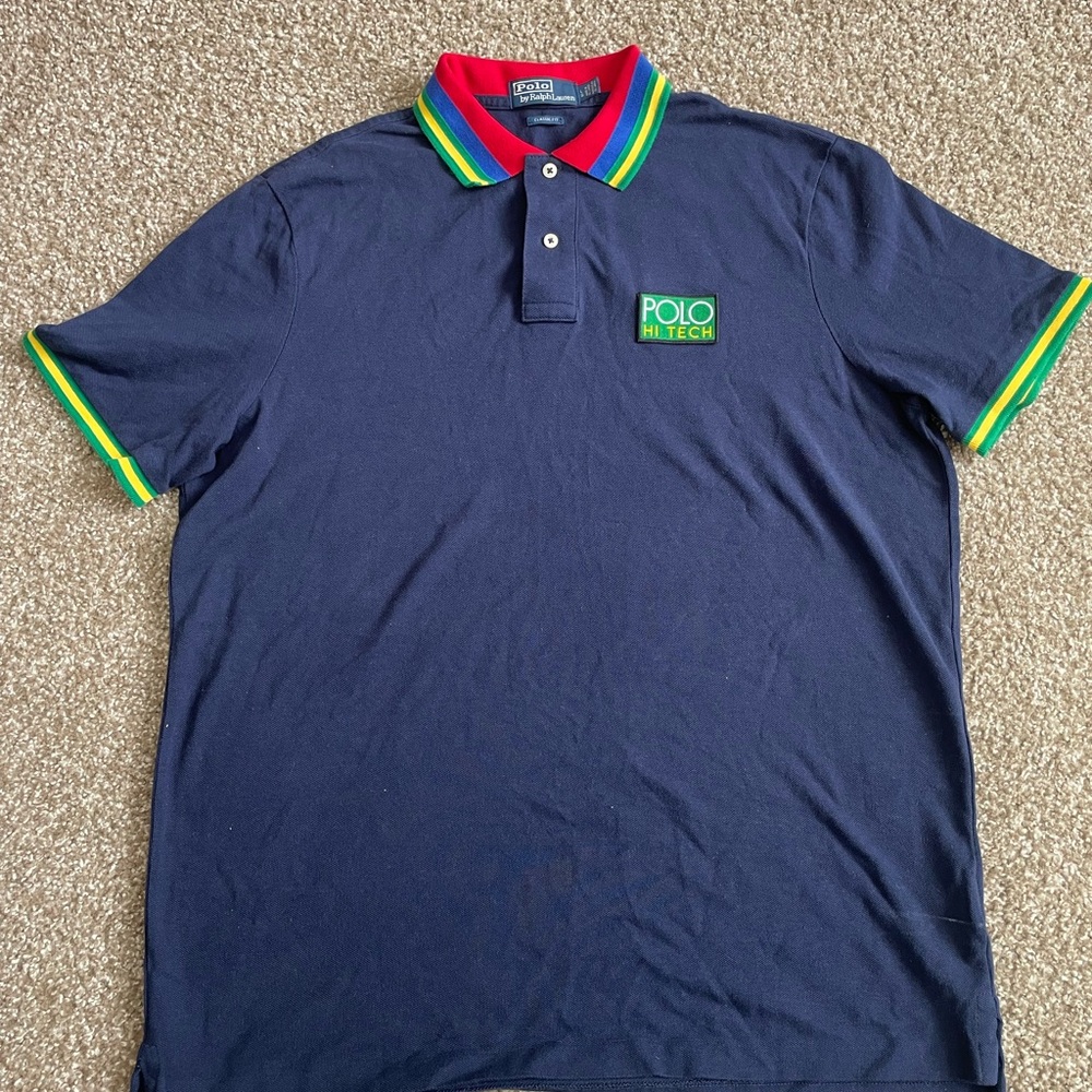 Polo by Ralph Lauren Navy Polo Shirt with Multicolor Accents